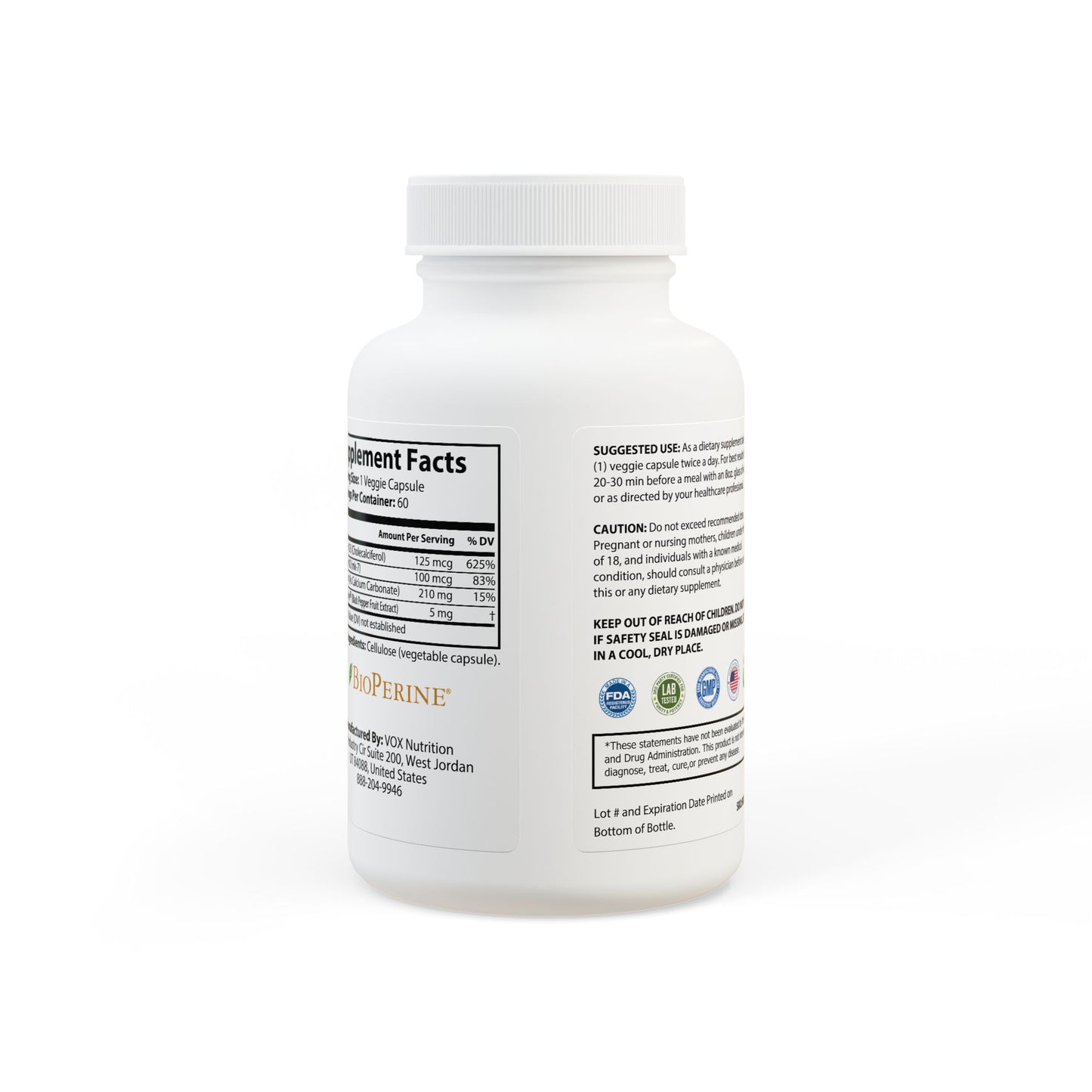 ELDUO Vitamin K2 + D3 Supplement (60 Capsules)