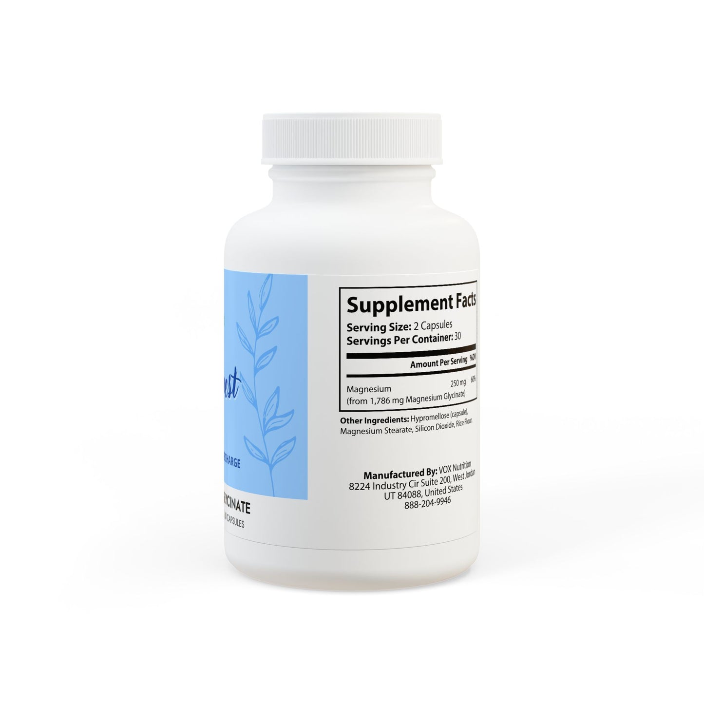 MAGNEST Magnesium Glycinate Supplement (60 Capsules)