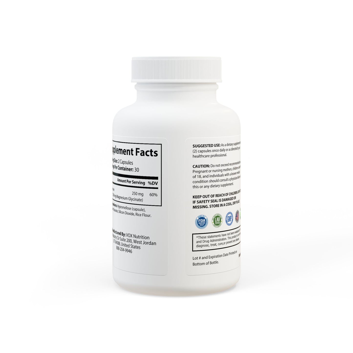 MAGNEST Magnesium Glycinate Supplement (60 Capsules)