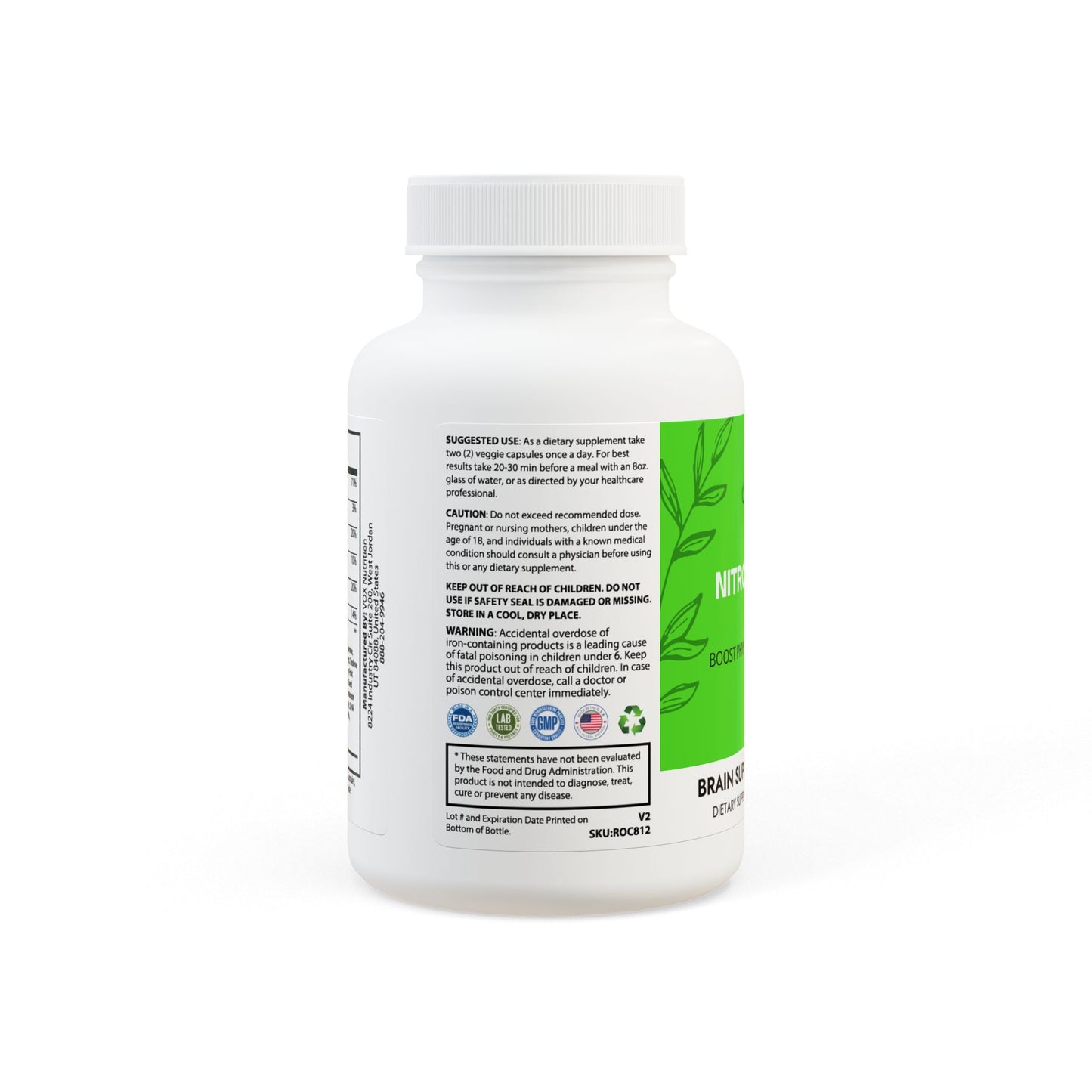 NITROFUSION Brain Support Complex Supplement (60 Capsules)